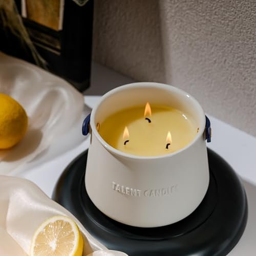 41yYHTDyQL._SL500_.jpg Scandinavian Style 3-Wick Scented Candle - Long-Lasting, Non-Toxic Ceramic Jar, Minimalist Design for Summer Nights. - Image 5