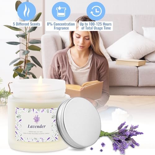 51HOT4ob9L._SL500_.jpg BlissfulOasis Scented Candles - 5 Pack of Long-Lasting, Natural Candles for Home, Perfect for Gifts! - Image 5