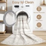 5x7 Soft Machine Washable Boho Moroccan Rug: Non-Slip Neutral Carpet for Living Room & Dining Room - Image 3