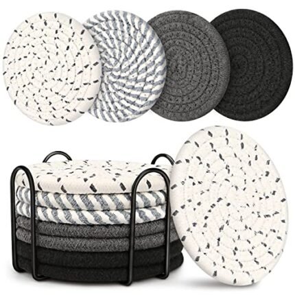 Coasters for Drinks, Coasters Set of 4 - Color, 8 Pack Coaster Set, Coffee Table Decor, Living Room Decor, Home Decor Living Room, Dining Table Centerpiece Decor, Room Decor for Men