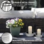 Set of 2 Rustic Farmhouse Lanterns - Stylish Decor for Living Room, Fireplace, or Dining Room - Image 3