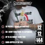 Blunteffects Hand-Dipped Incense Sticks - 144-Pack, 12 Aromatic Scents, USA-Made, Long Burn Time - Image 6