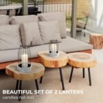 Set of 2 Rustic Farmhouse Lanterns - Stylish Decor for Living Room, Fireplace, or Dining Room - Image 2
