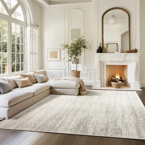 Shop Srugn 8x10 Washable Area Rugs: Ultra Soft Faux Wool, Srugn Washable Rugs 8x10 Area Rugs for Living Room,Rugs for Bedroom,Large Carpets,Ultra Soft Faux Wool Retro Dining Room Rug,Non Slip&Non-Shedding Low Pile Vintage Print Rug for Home Office Decor