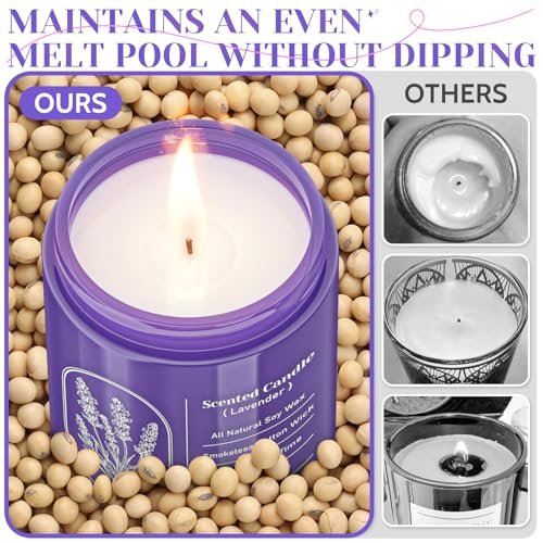 516WiqTQNEL._SL500_.jpg WarmEmbrace Lavender Candle, 7.6 oz Purple Jar, Natural Fragrance for Women, 40-Hour Burn – Perfect Gift! - Image 5