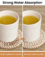 Effectyou 8-Pack Drink Coasters with Holder – Colorful, Absorbent Cotton Coasters for Home Decor, Coffee Table, and Bar. Perfect Housewarming Gift! - Image 3