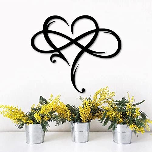 516rDX-KhL._SL500_.jpg AOOLVY Infinity Heart Wall Decor: Unique Metal Art Love Sign for Home, Wedding, and Living Room (Black, 15.7x14 inch) - Image 3