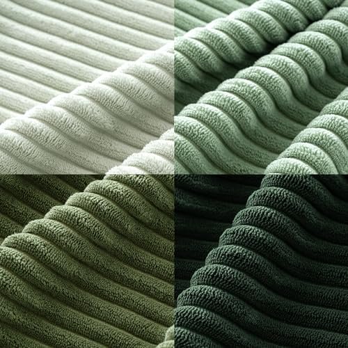 516yaGkNRL._SL500_.jpg MIULEE Spring Boho Farmhouse Sage Green Throw Pillow Covers, 18x18 inches, Set of 4, Soft Corduroy Cushions for Living Room, Sofa, or Bed. - Image 3