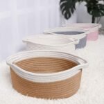 ABenkle Small Rope Baskets with Handles - Durable Decorative Storage Organizer, 12"x8"x5", White - Perfect for Mother's Day, Easter & Baby Showers - Image 7