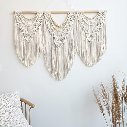 51B235KEpQL._SL500_.jpg Large Achart Macrame Wall Hanging - Boho Tapestry Wall Decor for Living Room & Bedroom - Image 5