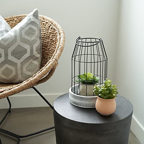 51DaFKeYBML._SL500_.jpg Set of 2 Rustic Farmhouse Lanterns - Stylish Decor for Living Room, Fireplace, or Dining Room - Image 8