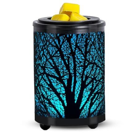 Leyoue Electric Wax Melt Warmer PTC Heating Plate with 7 Colors LED Changing Light Wax Warmer Fragrance Warmer for Home Office Gifts & Decor(Black Forest)