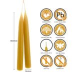 Natural Beeswax Taper Candles by DEYBBY – Smokeless, Dripless, Long-Lasting, Non-Toxic, 8-inch, 6-Pack. - Image 2