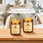 Fissiworx Vanilla Scented Candle Set (2 Pack) - Odor Eliminating, Stress Relief, 15oz, 110 Hours, Long-Lasting Soy Wax Gift for Women. - Image 5