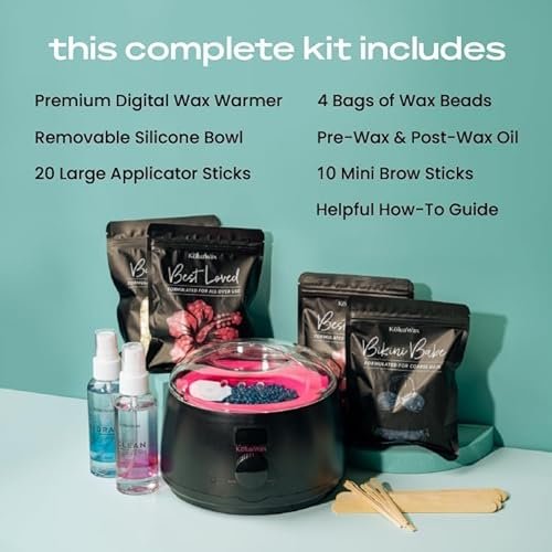 51G3r7nICAL._SL500_.jpg KoluaWax Premium Women's Waxing Kit - Hot Melt Hard Wax Warmer for Hair Removal (4 Beads, Accessories) - Image 3