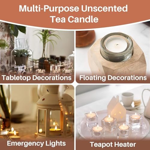 51G9x5UKSeL._SL500_.jpg Unscented Tealight Candles – Mini Votive Tea Lights with Cotton Wick for Home, Weddings, and Events - Image 5