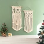 Mkono 2-Piece Macramé Wall Hanging - Boho Chic Geometric Art Decor for Bedroom, Nursery, Apartment, Great Gift for Birthdays and Christmas, 28" L x 13" W. - Image 4