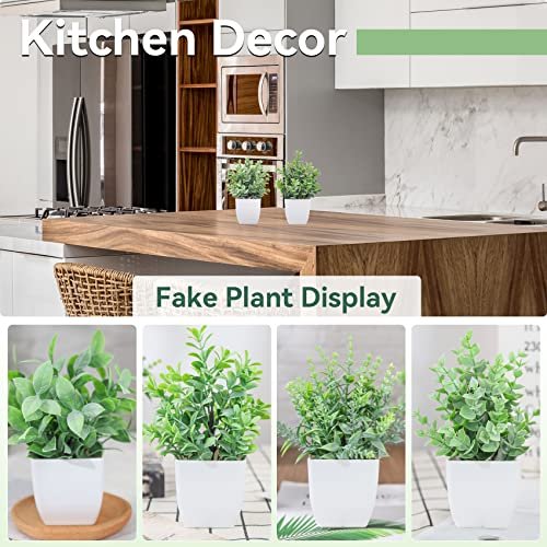 51HyjgxAqhL._SL500_.jpg Der Rose 4-Pack Mini Artificial Greenery Potted Plants for Indoor Home, Office, and Bathroom Decor - Image 3
