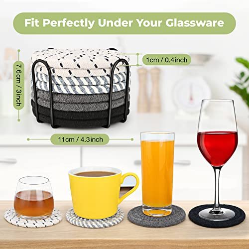 51J4V-TRSfL._SL500_.jpg Drink Coasters Set of 4 - 8 Colorful Coasters for Living Room & Dining Table Decor - Image 2