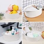 ABenkle Small Rope Baskets with Handles - Durable Decorative Storage Organizer, 12"x8"x5", White - Perfect for Mother's Day, Easter & Baby Showers - Image 5
