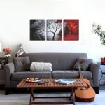 Wieco Art Cloud Tree 3-Piece Canvas Set: Modern Abstract Seascape Prints for Home Wall Decor. - Image 3