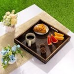 Yangbaga 12.5" Wooden Serving Tray with Handles - Modern Square Decor for Living Room, Kitchen, and Bar. - Image 6