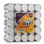 MontoPack Unscented Tea Light Candles – 100 Pack, 4-Hour Smokeless, Dripless Votives for Home, Weddings, and Events. - Image 7
