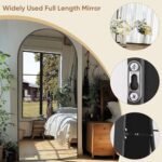 Oversized Arched Full-Length Mirror 76"x34" – Tall Standing & Hanging Body Mirror in Black Aluminum Frame for Bedroom & Living Room. - Image 5