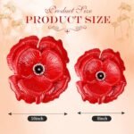 Daifunli 2-Piece Metal Poppy Flower Wall Decor Set - 3D Red Sculptures for Garden, Indoor, & Office, 10’’ & 8’’ - Image 2