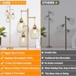 Dimmable Gold Tree Floor Lamps with 3 Teardrop Cage Heads - 800 Lumens LED for Living Room & Office - Image 2