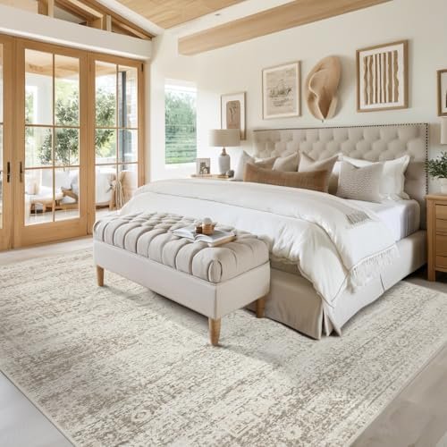 51Oz21qFRSL._SL500_.jpg Shop Srugn 8x10 Washable Area Rugs: Ultra Soft Faux Wool, Non-Slip, Vintage Print for Living Rooms & Bedrooms. - Image 8