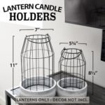 Set of 2 Rustic Farmhouse Lanterns - Stylish Decor for Living Room, Fireplace, or Dining Room - Image 6