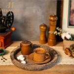 Rustic Wooden Serving Tray: Vintage Round Butler Tray for Farmhouse Decor & Candle Centerpiece. - Image 4