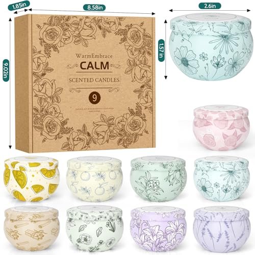 51T34ESpOjL._SL500_.jpg WarmEmbrace Scented Candle Set of 9 - Long-Lasting Gifts for Her, Perfect for Birthdays, Christmas, and Mother’s Day. - Image 2