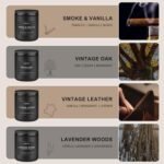 Men's Scented Candle Set | Aromatherapy Gift Pack - 4 Soy Candles in Leather, Smoke, Vanilla, Oak & Lavender - Image 2