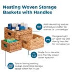 Honey-Can-Do Natural Wicker Storage Baskets - 3-Pack, Ideal for Organizing, Storage, and Gifts. - Image 3