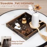 Yangbaga 12.5" Wooden Serving Tray with Handles - Modern Square Decor for Living Room, Kitchen, and Bar. - Image 2