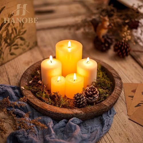 51W8AyA13uL._SL500_.jpg Rustic Wooden Serving Tray: Vintage Round Butler Tray for Farmhouse Decor & Candle Centerpiece. - Image 7