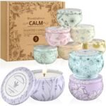 WarmEmbrace Scented Candles, Candle Set of 9, Long-Lasting Candles for Women, Candle Present Set for Birthday, Christmas, Mother’s Day