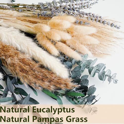 51WtoABE1RL._SL500_.jpg Boho Green Pampas Grass Bouquet – Stunning Lavender & Eucalyptus Dried Flowers for Rustic Decor. - Image 4