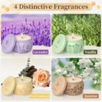 WarmEmbrace Scented Candles for Women - 4 Pack, 17.6oz Romantic Soy Candles, 120H Burn Time, Lavender, Vanilla, Rose & Sandalwood, Jasmine. - Image 3