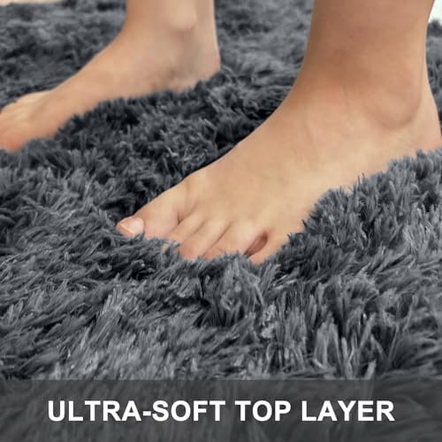 51Y6pysARiL._SL500_.jpg OLANLY 4x5.9 ft Machine Washable Shag Area Rug for Living Room, Bedroom, Nursery, Grey Aesthetic - Image 4