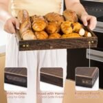 Yangbaga 12.5" Wooden Serving Tray with Handles - Modern Square Decor for Living Room, Kitchen, and Bar. - Image 3