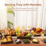 Yangbaga 12.5" Wooden Serving Tray with Handles - Modern Square Decor for Living Room, Kitchen, and Bar. - Image 5