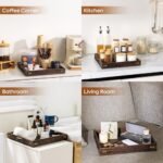 Yangbaga 12.5" Wooden Serving Tray with Handles - Modern Square Decor for Living Room, Kitchen, and Bar. - Image 7