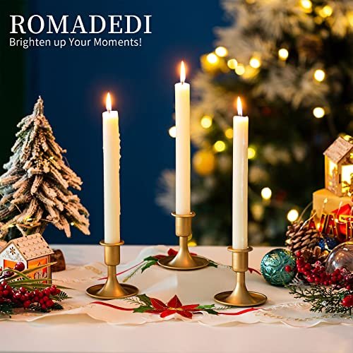 51eoN1NckL._SL500_.jpg Set of 2 Romadedi Gold Candlestick Holders for Taper Candles – Perfect for Weddings, Christmas Decor, and Table Centerpieces. - Image 3