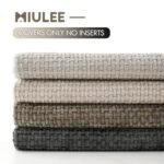 MIULEE Set of 4 Neutral Chenille Throw Pillow Covers 18x18 Inches for Boho Farmhouse Decor - Image 6