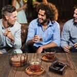 Set of 5 Wooden Drink Coasters with Holder – Natural Wood Coasters for Coffee Table & Outdoor Use, Perfect for Modern Home Decor. - Image 3