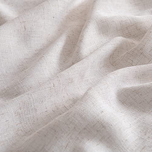 51fuEAvekL._SL500_.jpg MIULEE 84-Inch Natural White Linen Curtains for Bedroom & Living Room, Soft Semi-Sheer Textured Drapes, 2 Panels - Image 4