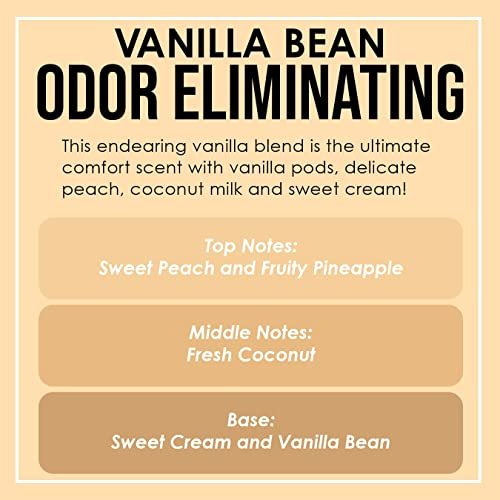 51gHJd5hfdL._SL500_.jpg Vanilla Bean Scented Candle: Eliminates 95% of Pet, Smoke, and Food Odors - 80-Hour Burn - 12 oz Premium Soy Blend - Image 4
